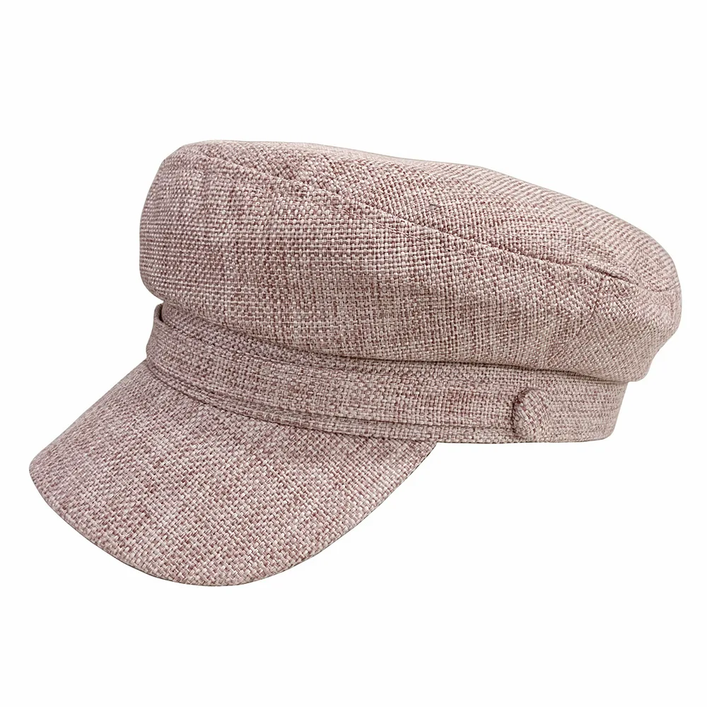 New octagonal cap woman small fragrance flat top navy newspaper bean hat girl cap plaid British retro hipster beret