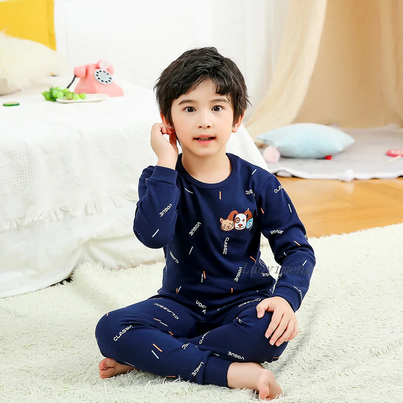 Conjuntos de pijamas de algodón para niños, ropa de dormir para Tops y pantalones, 2 6, 8, y 12 años - AliExpress