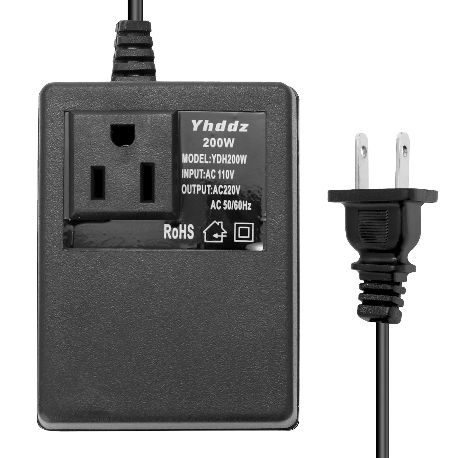 US Plug 200 Вт AC 110 В до 220 В понижающий преобразователь напряжения, интеллектуальный эффективный бытовой адаптер питания для путешествий, штепсельная вилка EU/UK/US - Цвет: US Plug