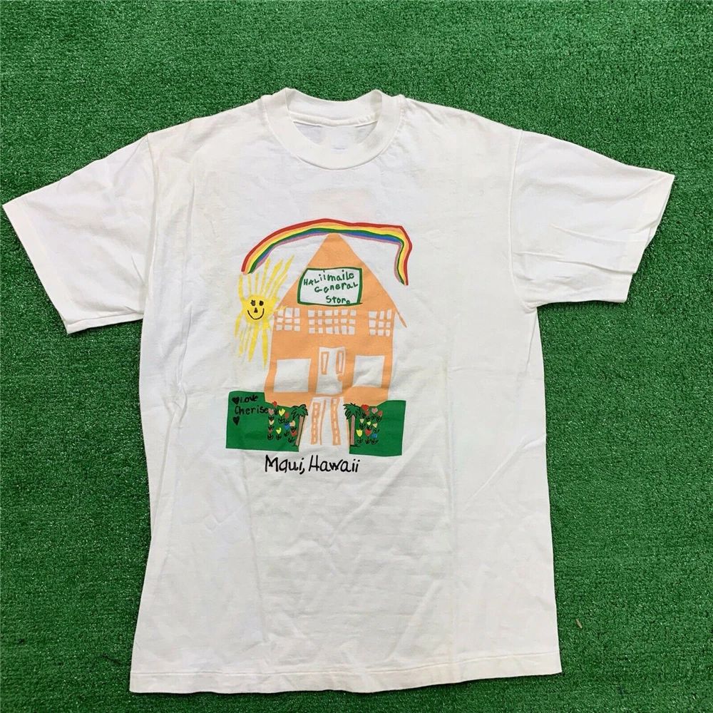 Vintage 90's Hawaii Tourist Souvenir Green T Shirt Size XL
