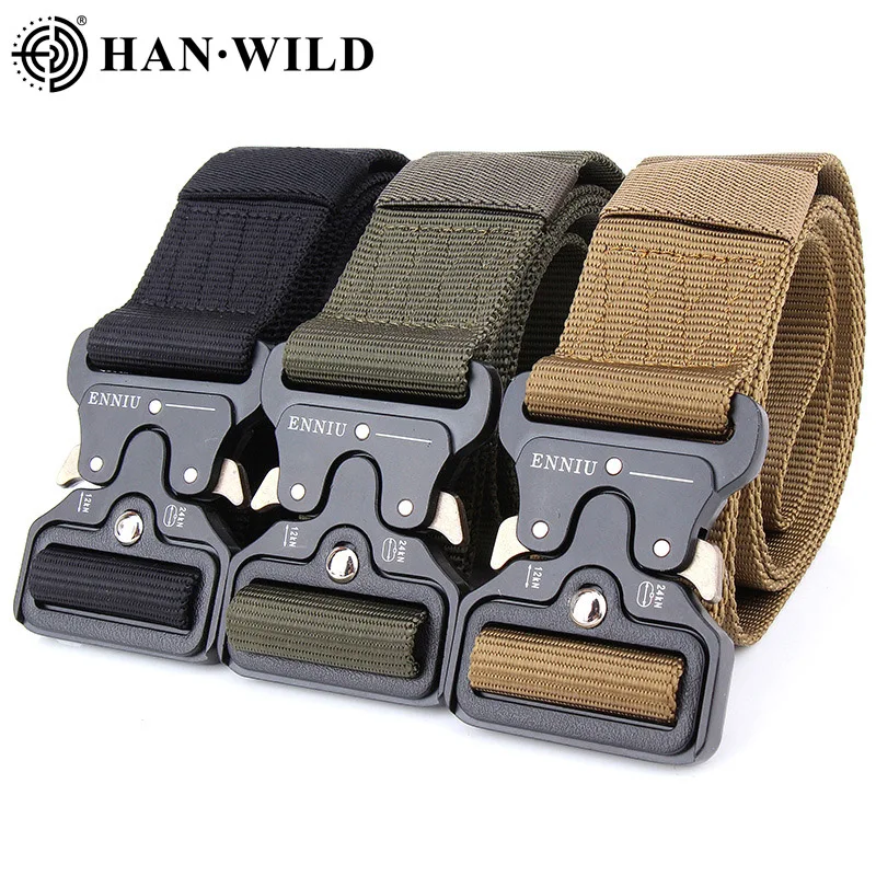 

Metal Buckle Adjustable Army Police Military Tactical Nylon Belt Outdoor Quick Release Hunting Training Belt Width 3.8CM 4.3CM