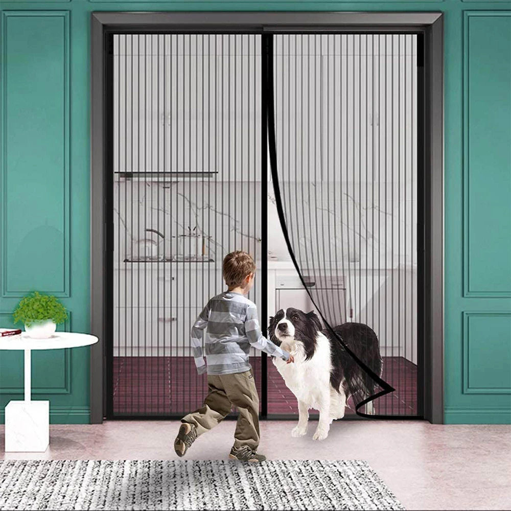 Moustiquaire Magnétique SODKK Pour Porte - 140 X 260 Cm - Noir - Installation Facile Sans Outil - Pour Enfants Et Chiens