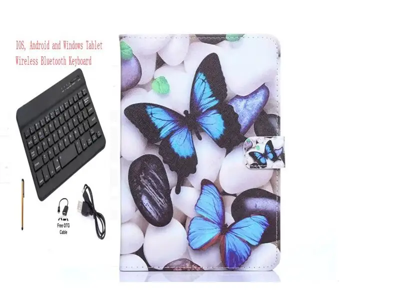 Keyboard Case Мультяшный чехол для Samsung Galaxy Tab A 10," SM-T510 SM-T515 T510 T515 планшет Магнитная клавиатура PU кожаный чехол для клавиатуры+ ручка - Цвет: Keyboard Case