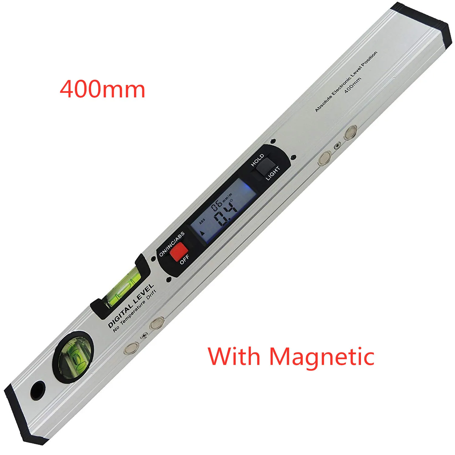 400mm Goniometer Цифровой Инклинометр электронный уровень 360 Цифровой угломер с магнитами угол наклона линейка 400 мм/600 мм угломер угломер электронный угольник комбинация угольник столярный плотницкий угломер цифровой угл - Цвет: 400mm