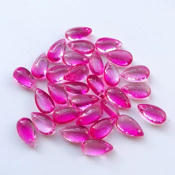 

20 Pieces/lot 8x14mm 25# Fuchsia Czech Glass Beads Teardrop-shaped Lampwork Beads For Jewelry Pendant Making
