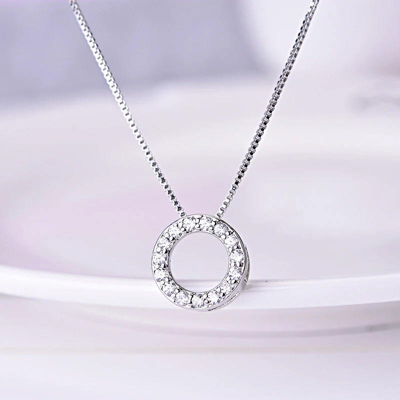 Silver Zircon Pendants Necklaces