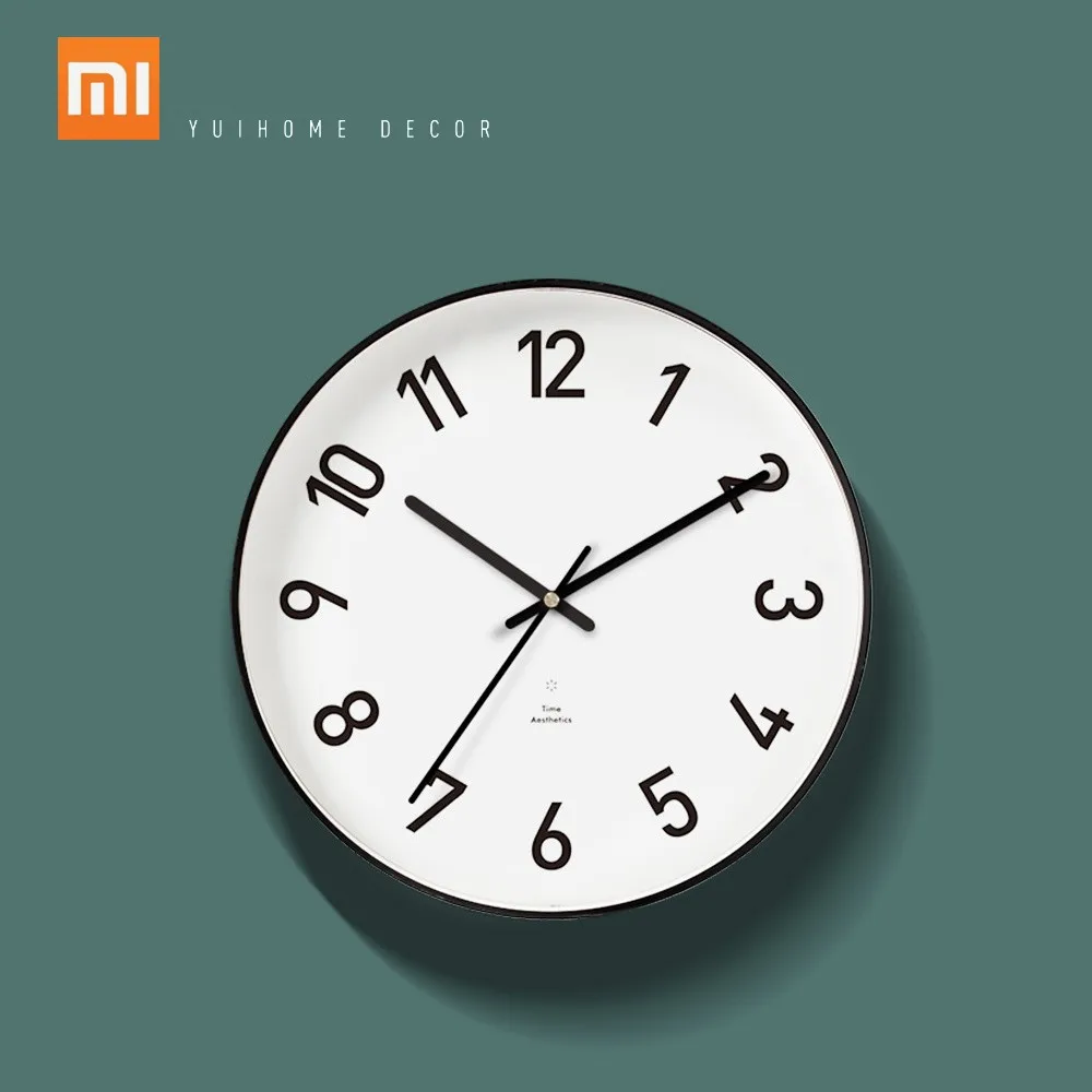 Декоративные настенные часы Xiaomi Mijia Yuihome бесшумные для дома со стеклянной