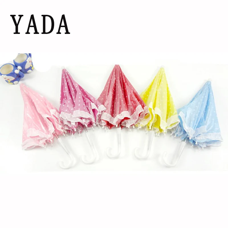 

YADA Have Stock Cartoon Dot Lace Toy Umbrella Decorations Foldable Hands Rainbow Folding&Waterproof Multicolor Hat Cap YD126