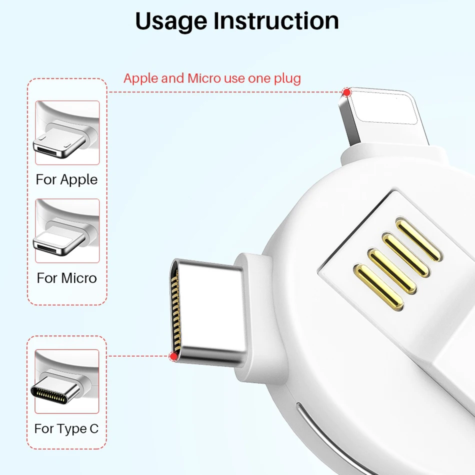 3 в 1 СВЕТОДИОДНЫЙ модуль панели управления usb type C кабель освещения для iPhone XR X samsung HUAWEI 2A мини зарядное устройство для ключей зарядный кабель