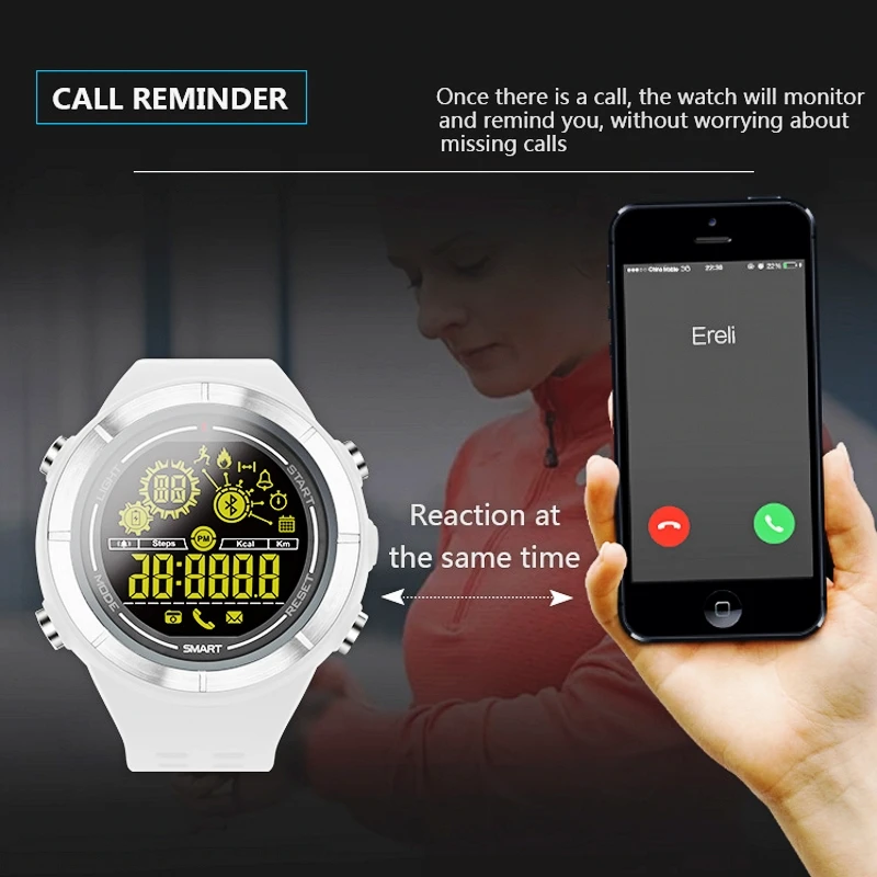 XIYAN EX32 Bluetooth 4.0 Smart Watch Waterpoof Sport Wristwatch Call SMS Alert Stopwatch Activity Tracker for IOS Android