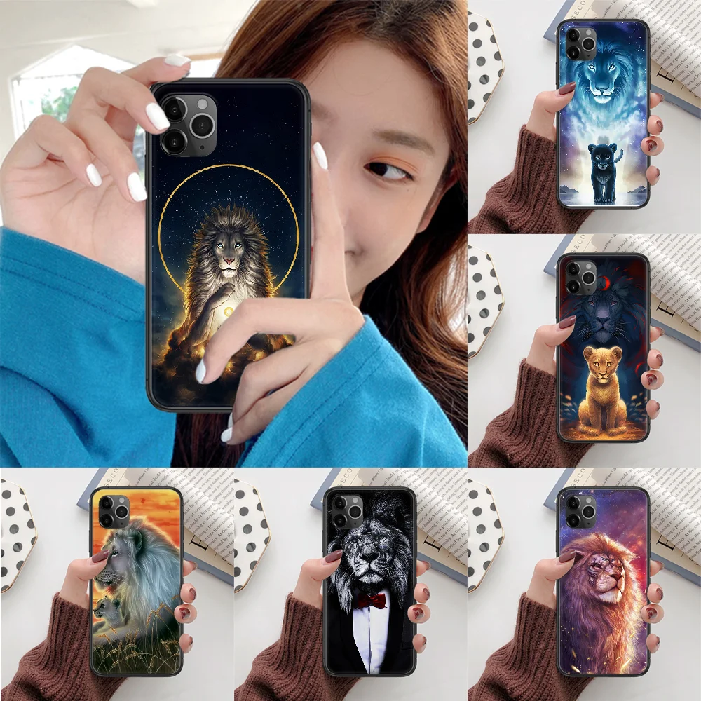 Чехол для телефона с рисунком могучих животных Льва искусства IPhone 4 4s 5 5S SE 5C 6 6S 7 8
