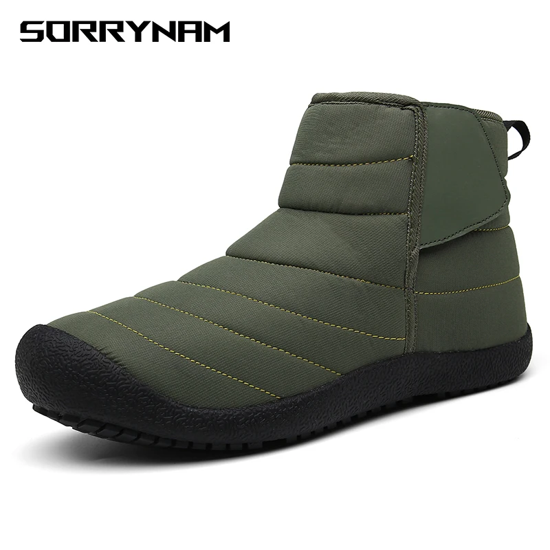 

New Fashion Men Winter Shoes Solid Color Snow Boots Plush Inside Unisex Bottom Keep Warm Waterproof Ski Boots Size 36 - 46