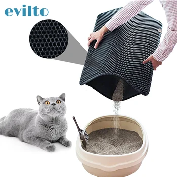 

40*60cm Waterproof Cat Litter Mat Adjustable Double Layer Cats Mat Non-slip Trapping Pet Litter Catcher Mat for Cat Accessories