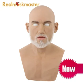 شراء Realmaskmaster واقعية الاصطناعي سيليكون هالوين الكبار رجل قناع الذكور اللاتكس كامل الوجه أقنعة تنكرية للحفلات تأثيري صنم