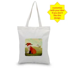 Маленький принц, серийная сумка для покупок, Брезентовая сумка, на заказ, печать логотипа, текст, ежедневное использование, сделай сам, экологическая многоразовая утилизация, сумка