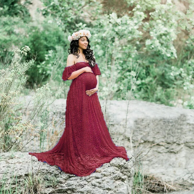 Long Maternity Clothes: Pregnancy Dress Photography Props Maxi Gown for Photoshoots and Pregnant Women Clothing image 5