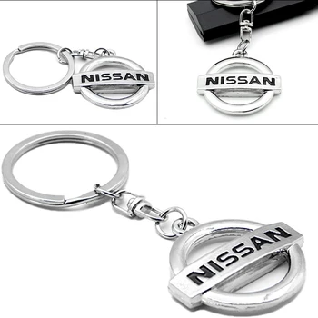 

1pc 3D Metal Car Key Ring Keychain Key Chain Sliver Car badge For Nissans Nismo X-trail Almera Qashqai Tiida Teana