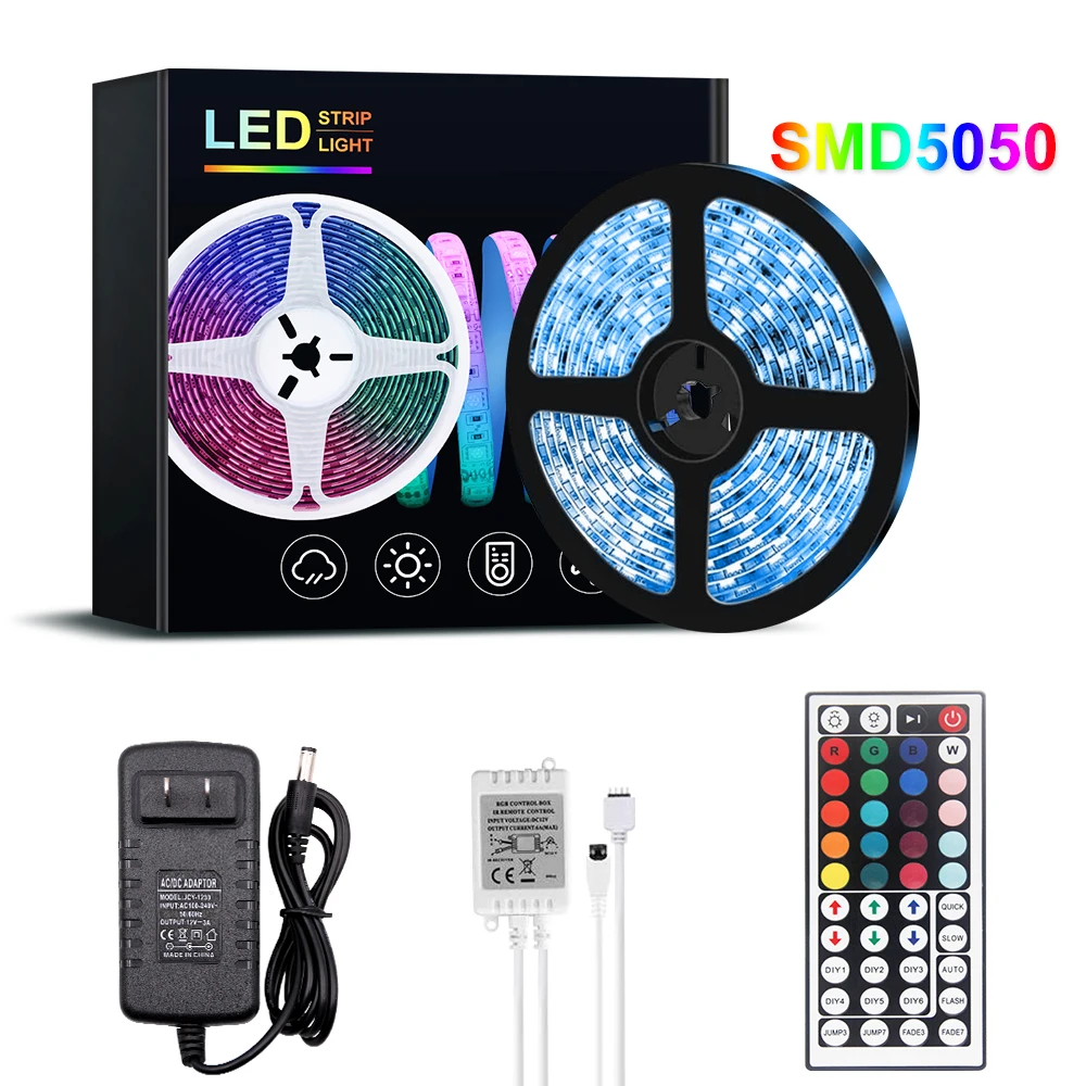 RGB Strip 5050 LED Light Tape 20m LED Strip Light Waterproof Flexible Ribbon rgb Lamp Backlight For TV Decoration Lighting DC12V