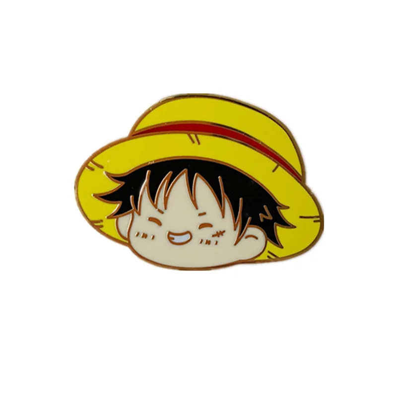 

Wholesale 5 Pcs ONE PIECE Brooches Japanese Anime Figues Monkey D. Luffy Roronoa Zoro Sanji Alloy Brooch for Women Men Gifts