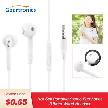 

2020 Hot Sell Portable Stereo Earphones 3.5mm Wired Headset Sport Running earphones with Mic RC for iPhone Samsung Xiaomi huawe
