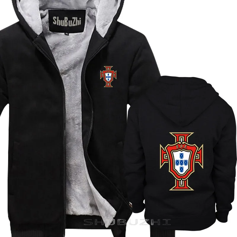 Хлопковый Модный хлопковый облегающий Топ shubuzhi Portugal Men'S Footballer Legend Soccer Street Одежда свитшоты sbz5463 - Цвет: thick black