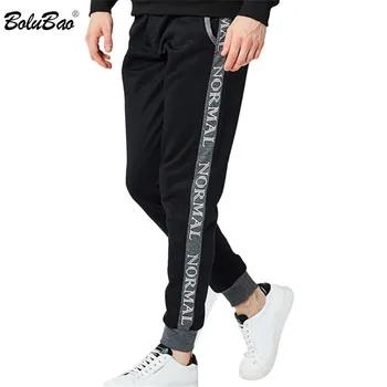

BOLUBAO Brand Men Pants Fashion Youth Male Street Casual Trousers Jogging Patchwork Letter Print Men Sweatpants
