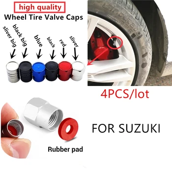 

4pcs aluminum Car Tire Wheel Valve Stem Caps For Suzuki Swift SX4 Jimny Ignis Alto Samurai Baleno Grand Car styling