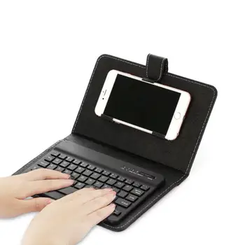 

Mobile phone keyboard Bluetooth Leather Stand Cover 4.5-6.8Inch For for 4.5”-6.8” cellphone detachable