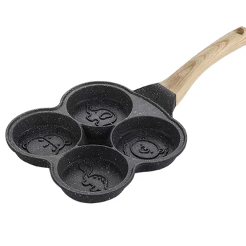 

4 Holes Omelet Pan Non-Stick Griddle Maker Pancake Pan Egg Ham Pans Breakfast Kitchen Cooking Pan