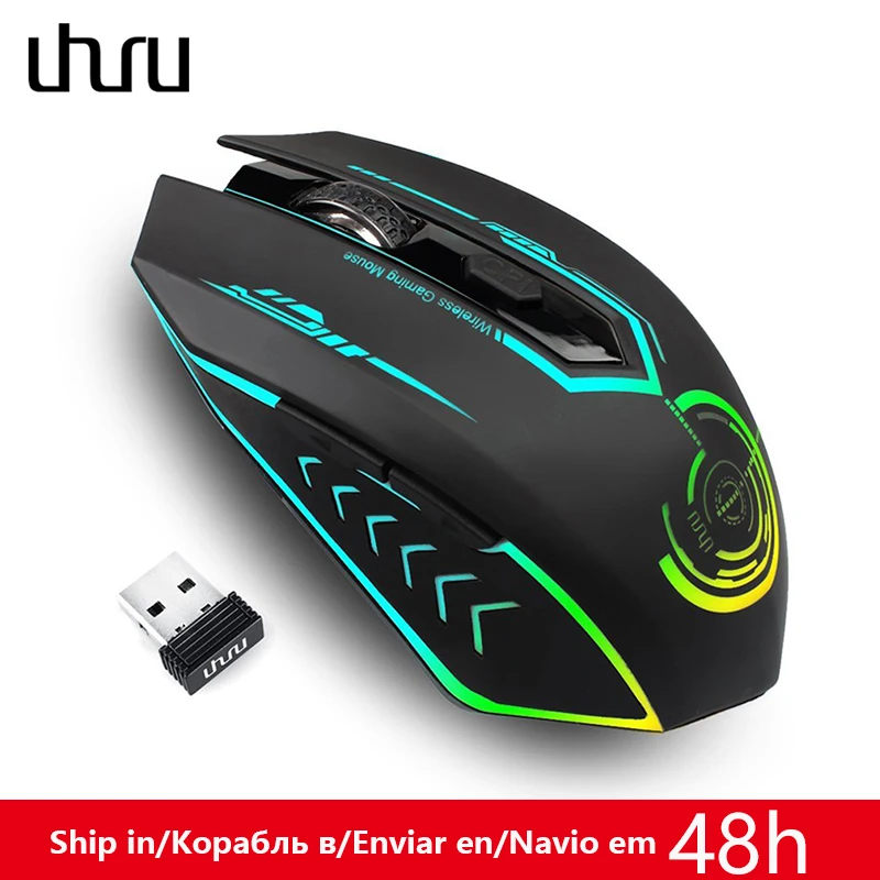 Uhuru ゲーミングマウス 2 4 2 4g 充電式ワイヤレス 5 ボタン変更可能 Led 色人間工学 Dpi Pc マウス用 Gaming Mouse Wireless Gaming Mouserecharger Wireless Aliexpress