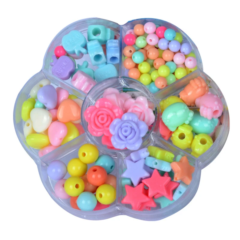 1Set-DIY-Colorful-Rainbow-Beads-Girls-Kids-Handmade-Accessories-Ornaments-DIY-Materials-Flower-Beads-Crystal-Pearls (4)