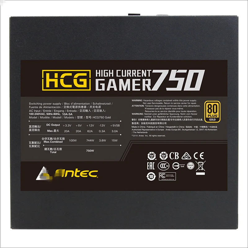 Блок питания для Antec ATX 12 В 2080Ti полный модуль 80 плюс Золотой игры немой блок питания 750 Вт блок питания HCG750