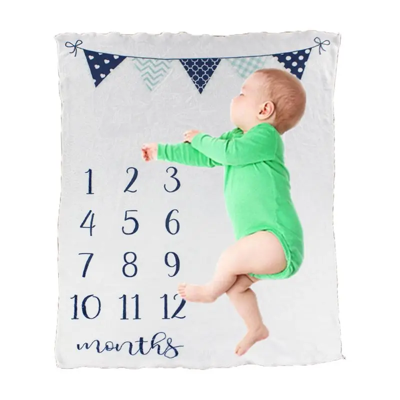 

Baby Month Blanket Photo Background Cloth Infants Wrap Towel Flannel Milestone Photography Blankets