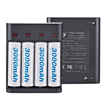 

4 Slots LED Battery Charger Smart Rechargeable Battery Chargers efficient 5V For AA/AAA Ni-MH/Ni-Cd Rechargeable Battery