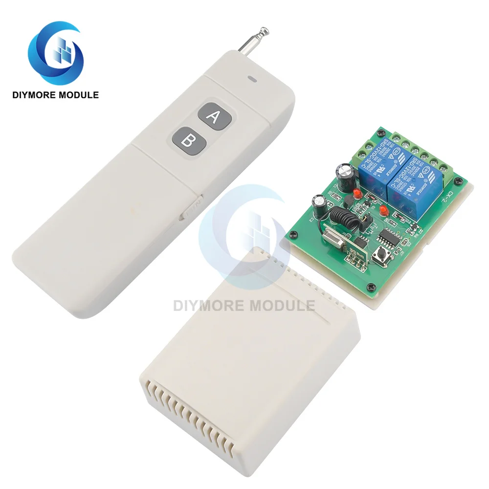 12V 315MHZ Wireless Motor Remote Controller Receiver Momentary Switch 2 Channel 