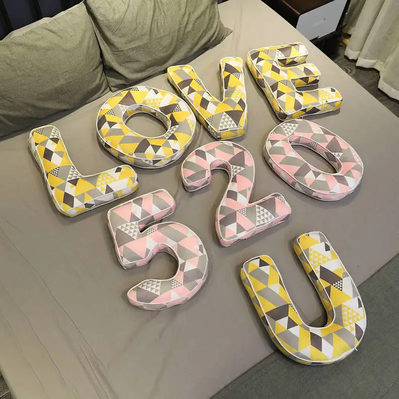 1 шт. декоративная подушка с буквами, диванная подушка cuscini decorativi из хлопка и льна, декоративная подушка для дома, подарок для девочки