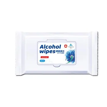 

50Pcs Alcohol Prep Pads Disposable Alcohol Wipes 75% Alcohol Sheet For Skin Cleaning Care Jewelry Mobile Phone Clean