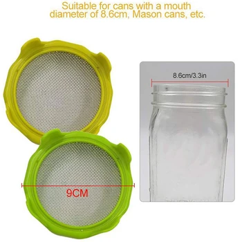 

6PC Germination Cover, Filter Cover, Germination Cover for Wide Mouth Mason Jar, Stainless Steel Sprouting Can Lid, Beans, Alfal