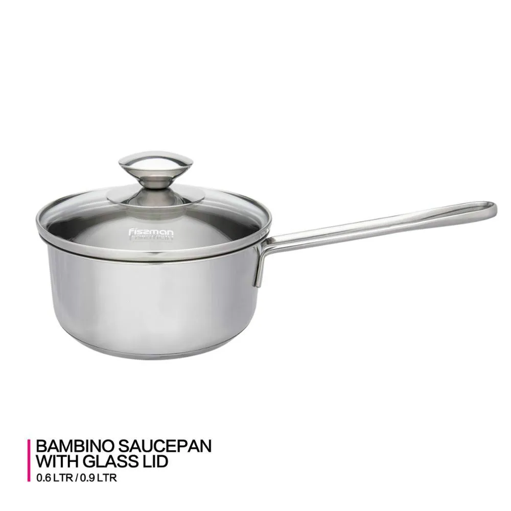 

BAMBINO series pan with lid long handle induction cookware