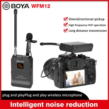 

BOYA BY-WFM12 VHF Wireless Microphone System for IOS Android Smartphones Video DSLRs Camcorders Audio recorders Broadcasters