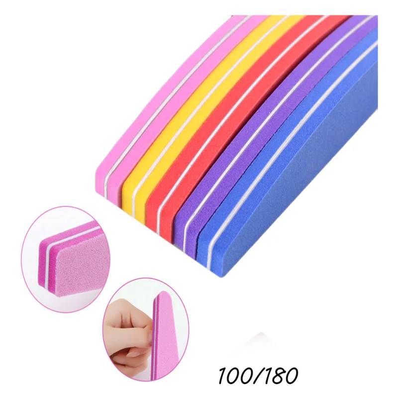 

5PCS professional 100/180 sandpaper disposable sponge nail buffer lima nail file buffer polisher block nailfile tools acrylic