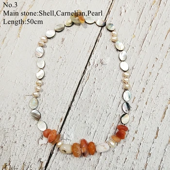 

LiiJi Unique Stocksale White Gray Necklace Opals Shell Carnelian Agates Quartzs Necklace Only 1PCS each stock