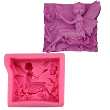 

Wholesale Flower Fairy Silicone Handmade Soap Mold Resin Clay Candle Soap Craft Art Molds Fairy Baking Chocolate Fondant Mould