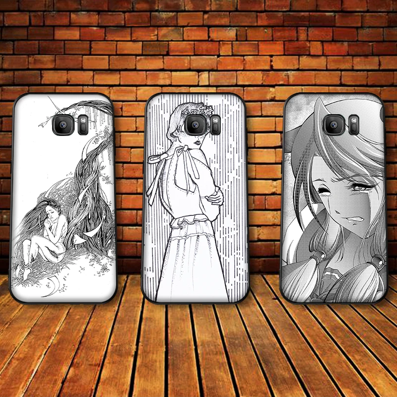 Черный и белый сексуальная девушка книжной иллюстрацией для Samsung Galaxy S6 S7 край S8 S9