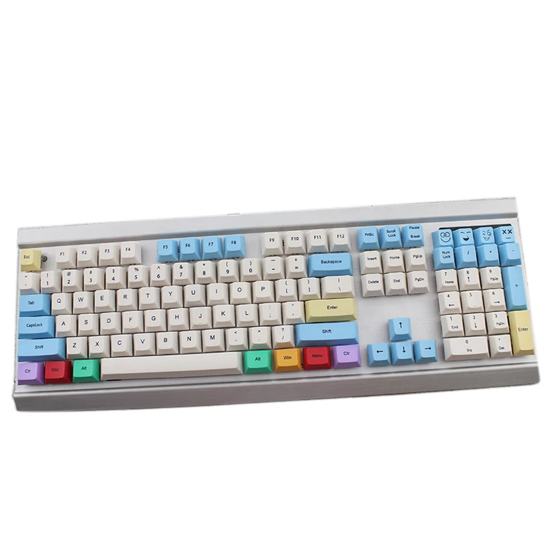 Вишневый профиль 108 ключ толстый pbt keycap Dye sub черный шрифт колпачки для механической клавиатуры белый синий красный желтый зеленый цвет