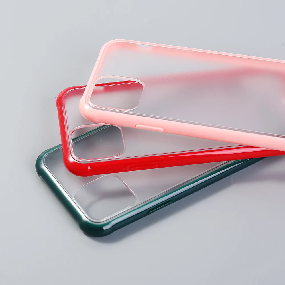 Матовый Прозрачный чехол конфетного цвета для iPhone 11Pro Max XR X XS 8 7 6 6S Plus ударопрочный