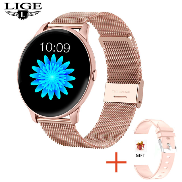 2020 fashion Womens Smart Watches Waterproof Sports Fitness Watch Luxury Heart Rate Smart Watch for women For Android IOS