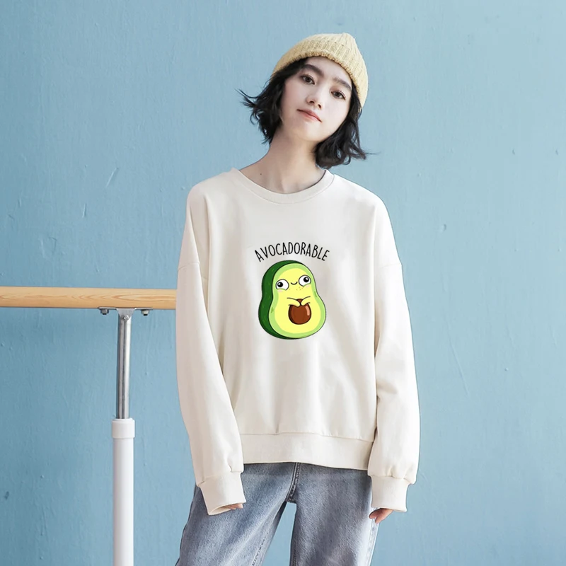 Милая женская зимняя одежда Avo-avocado, Kawaii, толстовки, Kpop Femme, толстовки, пуловер, модные женские хипстерские топы, одежда оверсайз