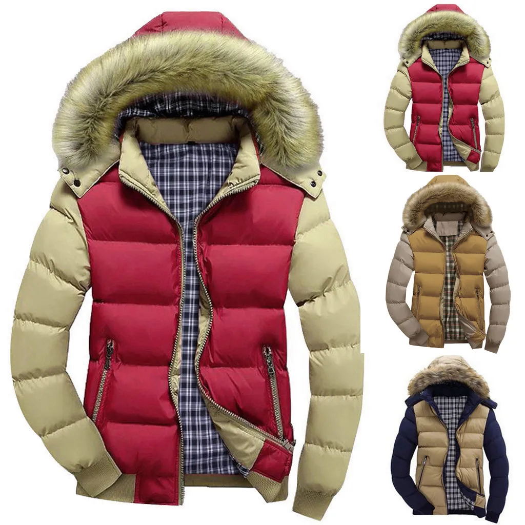 Мужское пальто, модные мужские повседневные теплые зимние пальто на молнии с капюшоном для мальчиков, верхняя одежда, куртка, топ, блуза, мужская повседневная осенне-зимняя верхняя одежда