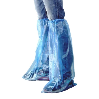 

40 Packs Disposable Shoe Covers Blue Rain Shoes and Boots Cover Plastic Long Shoe Cover Clear Waterproof Anti-Slip Overshoe for